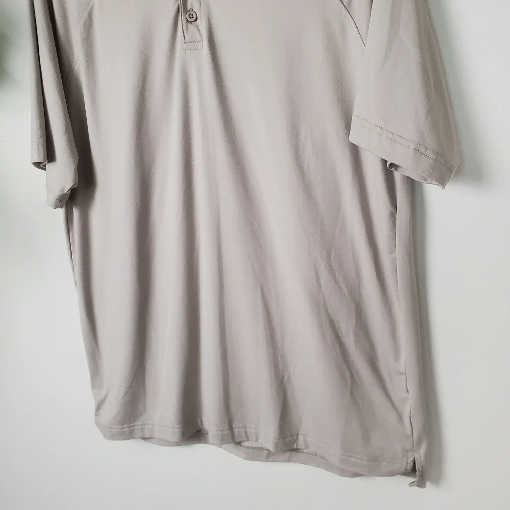 LEG3ND Inspire Men's Gray Cream Polo Golf Shirt Size Large Soft Breathable - Picture 3 of 9